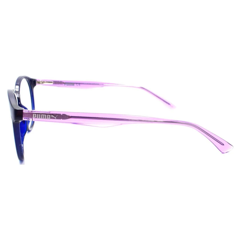 PUMA PE0035O 005 Eyeglasses Frames Round 50-20-145 Blue / Violet